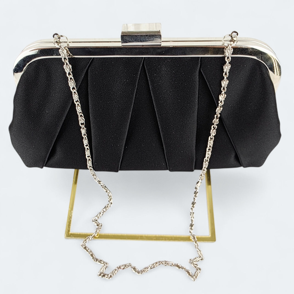 Kate‎ Landry Elegant Black Clutch w/ Gold Chain Strap